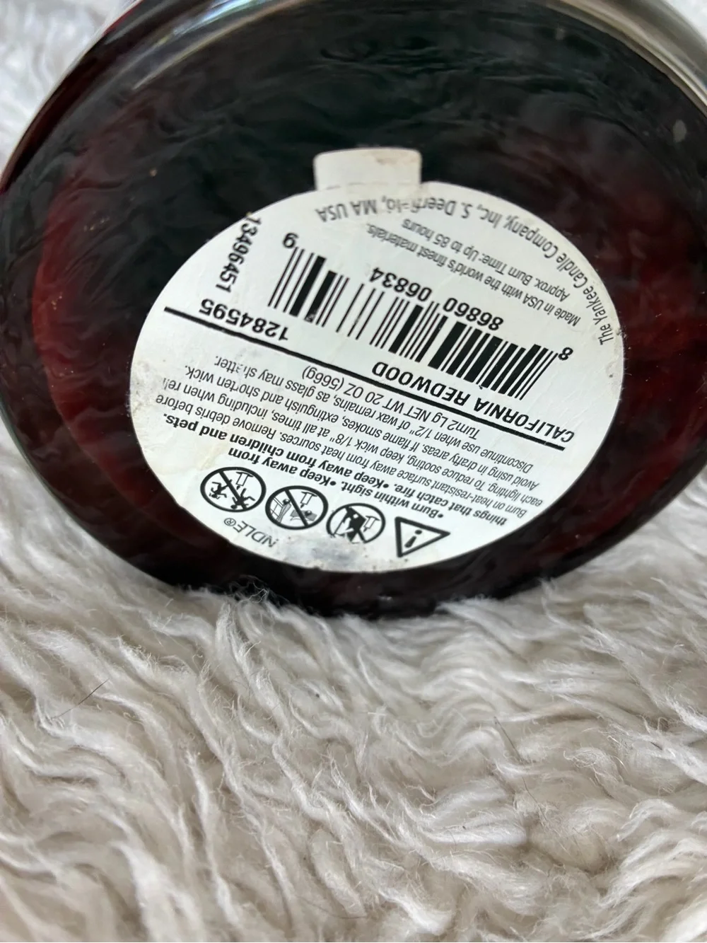 Yankee Candle California Redwoods discontinued Deep Red Jar large size two wicks